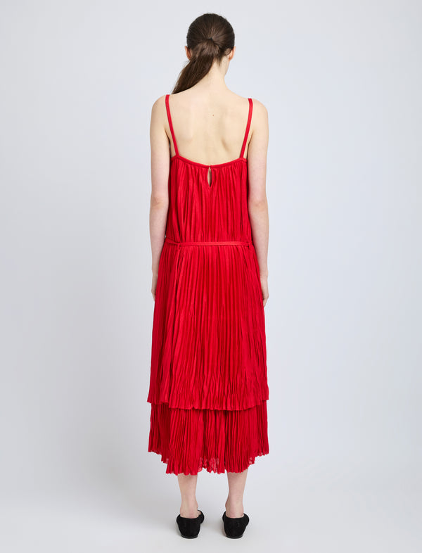 Proenza Schouler Proenza Schouler White Label Clyne Dress In Pleated Jersey - Dark Poppy