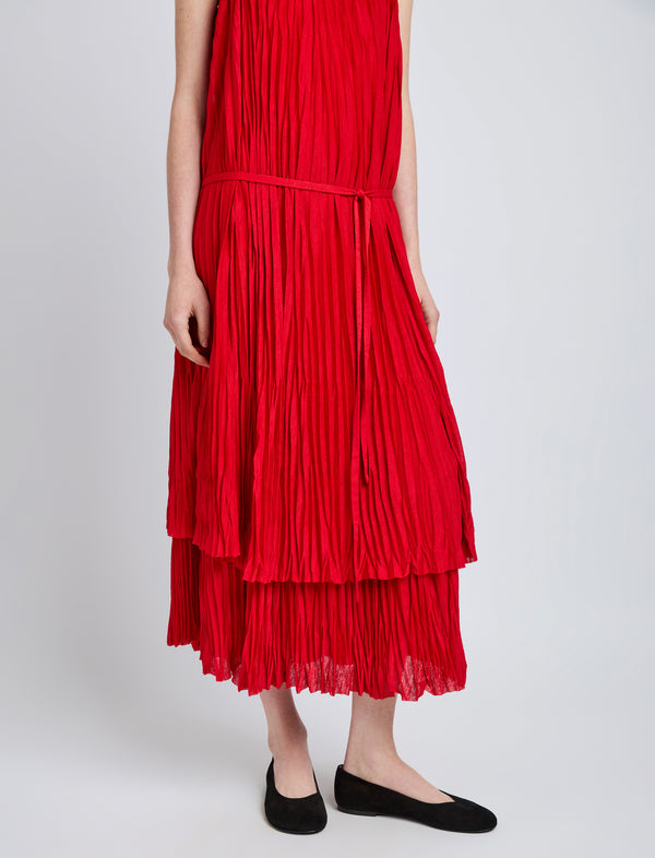 Proenza Schouler Proenza Schouler White Label Clyne Dress In Pleated Jersey - Dark Poppy
