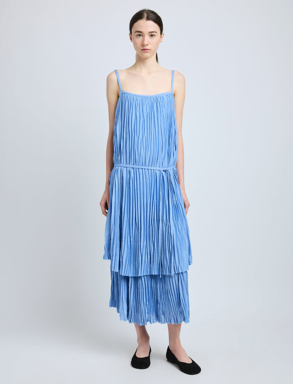 proenza schouler Proenza Schouler White Label Clyne Dress in Pleated Jersey - Pool