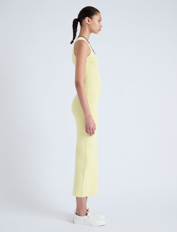 Proenza Schouler Proenza Schouler White Label Cole Knit Dress In Viscose Rib - Pale Yellow