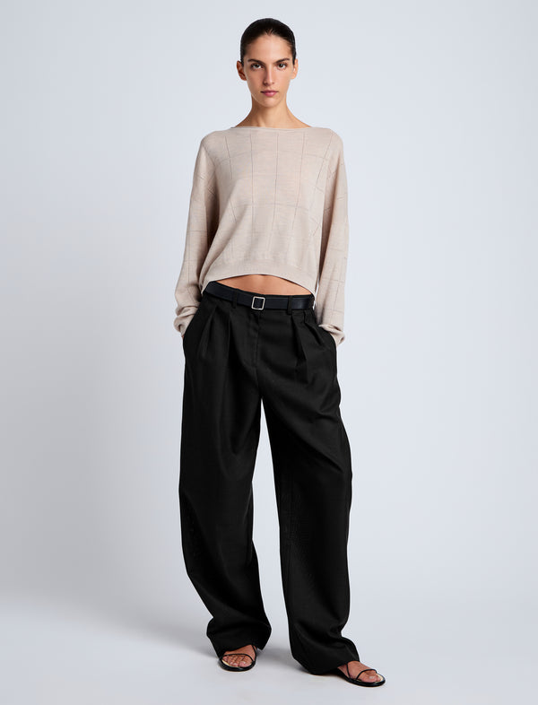 Proenza Schouler Proenza Schouler White Label Conley Knit Sweater In Lightweight Merino - Light Rose Melange