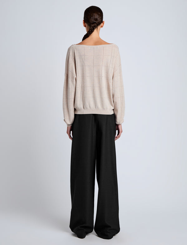 Proenza Schouler Proenza Schouler White Label Conley Knit Sweater In Lightweight Merino - Light Rose Melange