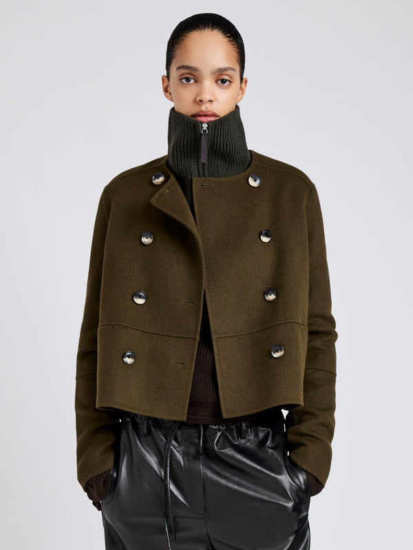 proenza schouler Proenza Schouler White Label Courtney Jacket in Double Face Wool - Fatigue