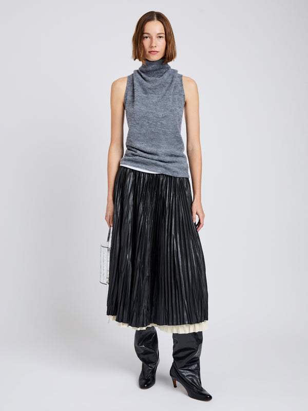 Proenza Schouler Proenza Schouler White Label Cynthia Top In Wool Jersey - Grey Melange