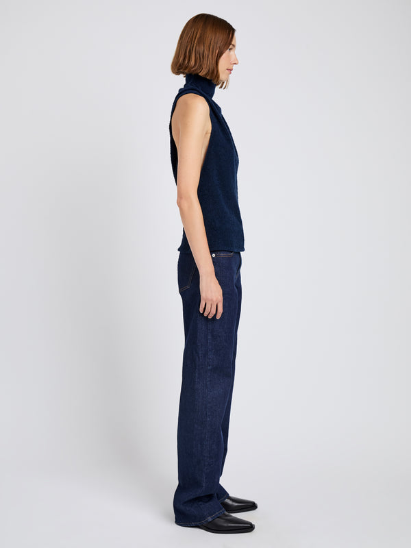 Proenza Schouler Proenza Schouler White Label Cynthia Top In Wool Jersey - Ink Melange