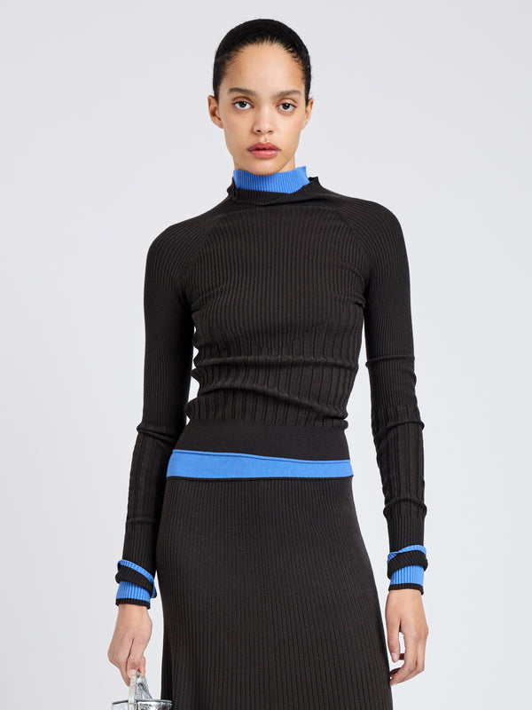 proenza schouler Proenza Schouler White Label Daniella Sweater in Souffle Knit - Chicory