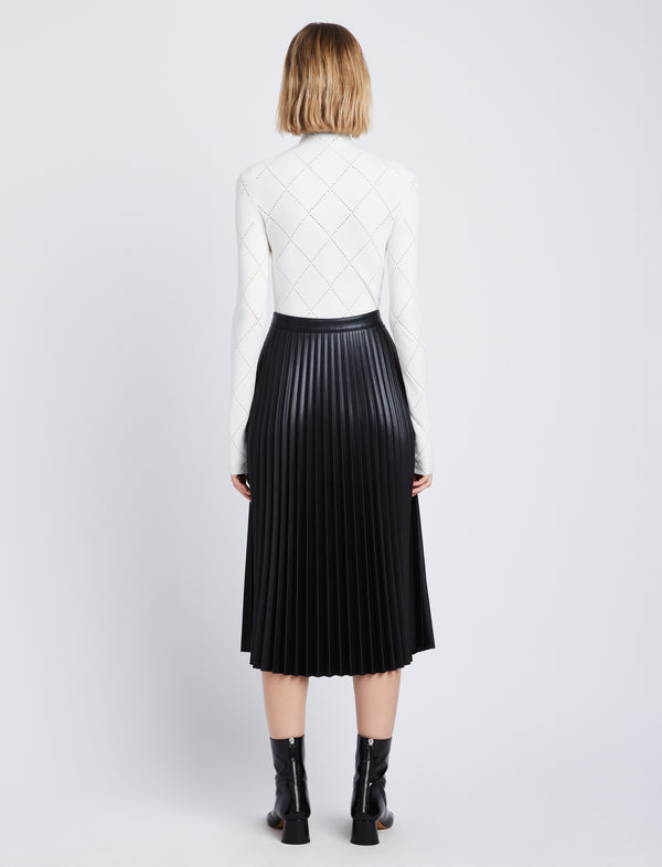 Proenza Schouler Proenza Schouler White Label Daphne Pleated Skirt In Faux Leather - Black