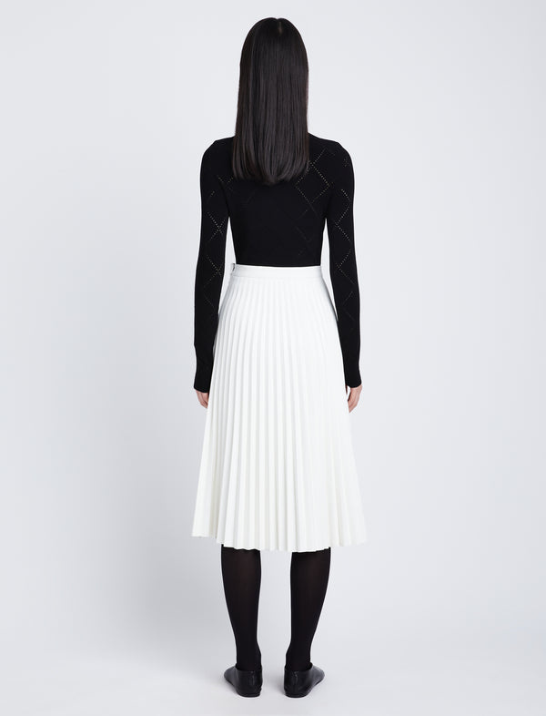 Proenza Schouler Proenza Schouler White Label Daphne Pleated Skirt In Faux Leather - Off White