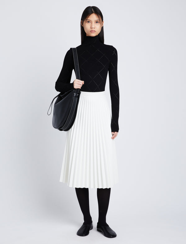 proenza schouler Proenza Schouler White Label Daphne Pleated Skirt in Faux Leather - Off White