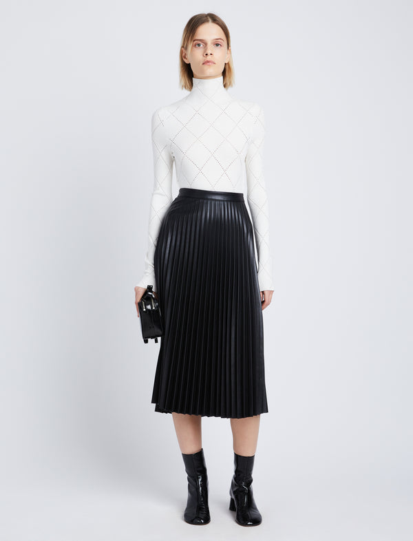 proenza schouler Proenza Schouler White Label Daphne Pleated Skirt in Faux Leather - Black