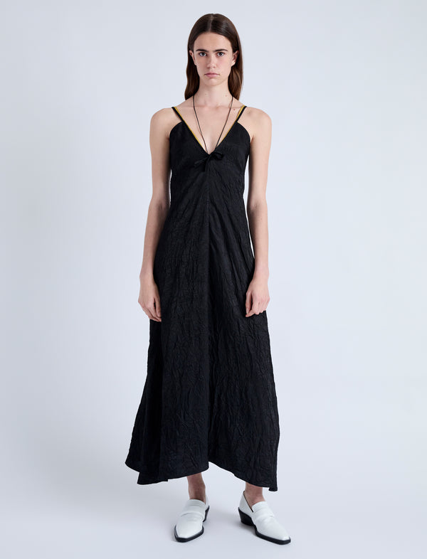 proenza schouler Proenza Schouler White Label Davis Dress in Crinkled Flou - Black