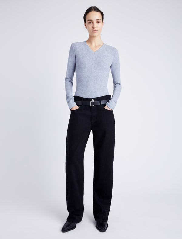 Proenza Schouler Proenza Schouler White Label Delaney Bodysuit In Brushed Rib - Ice
