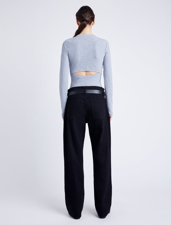 Proenza Schouler Proenza Schouler White Label Delaney Bodysuit In Brushed Rib - Ice