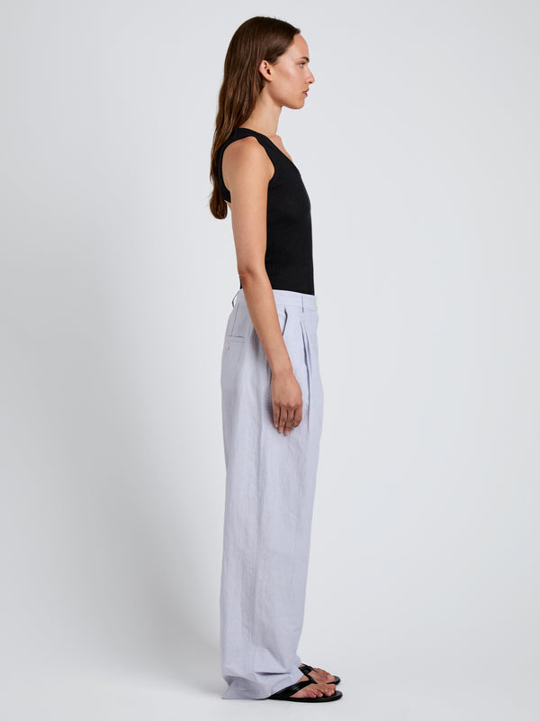 Proenza Schouler Proenza Schouler White Label Eleanor Pant In Linen Shirting - Light Oxford Melange