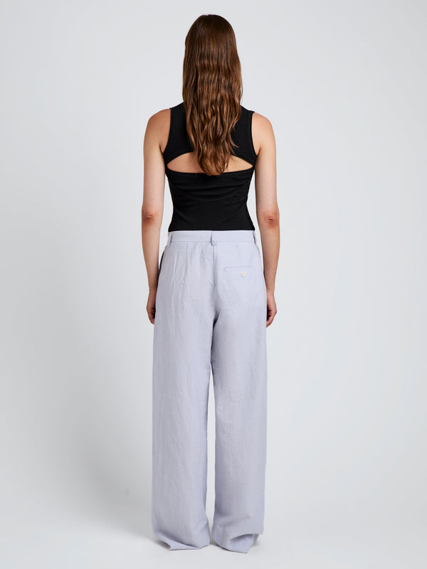 Proenza Schouler Proenza Schouler White Label Eleanor Pant In Linen Shirting - Light Oxford Melange