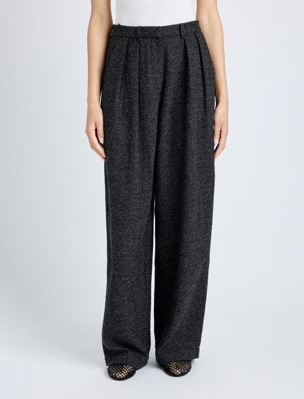 Proenza Schouler Proenza Schouler White Label Eleanor Pant In Tweed - Black/Alabaster