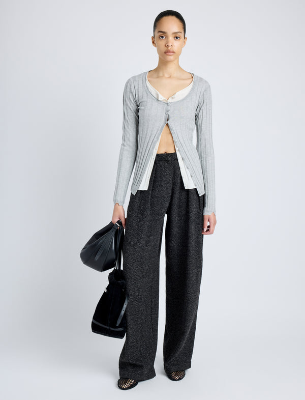 proenza schouler Proenza Schouler White Label Eleanor Pant in Tweed - Black/Alabaster