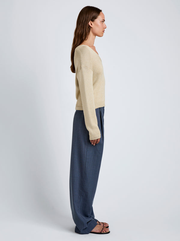 Proenza Schouler Proenza Schouler White Label Eleanor Pant In Wool Melange - Denim