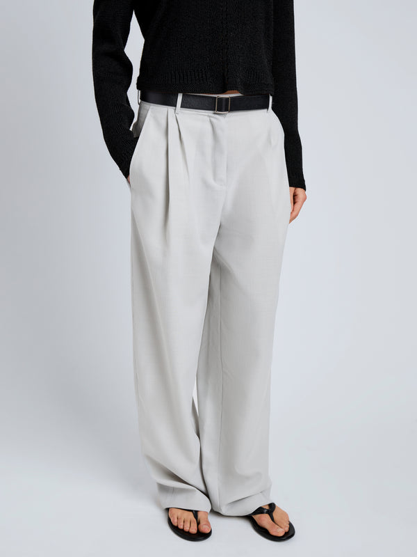 Proenza Schouler Proenza Schouler White Label Eleanor Pant In Wool Melange - Light Grey