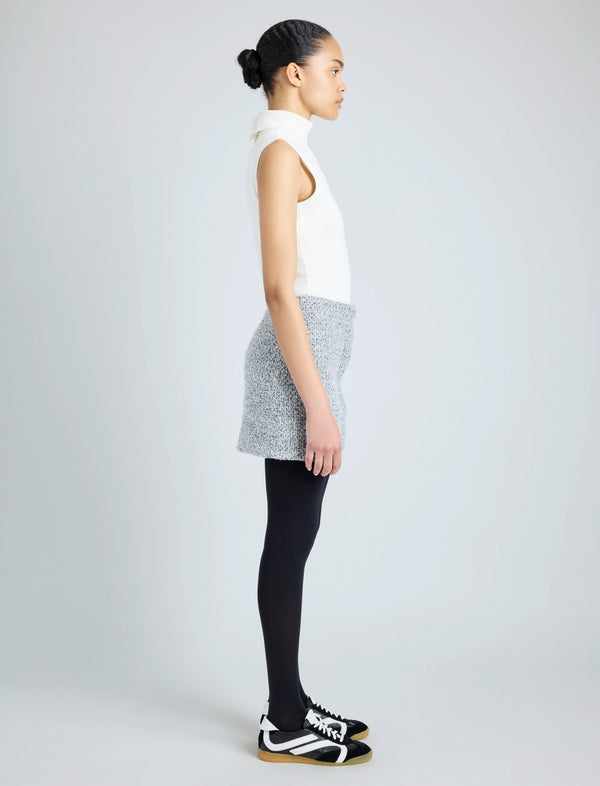 Proenza Schouler Proenza Schouler White Label Elise Skirt In Boucle - Coal/Black/Alabaster