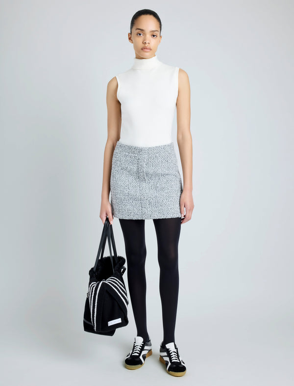 proenza schouler Proenza Schouler White Label Elise Skirt in Boucle - Coal/Black/Alabaster