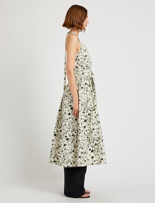 Proenza Schouler Proenza Schouler White Label Ellison Dress In Printed Poplin - Light Butter/Black