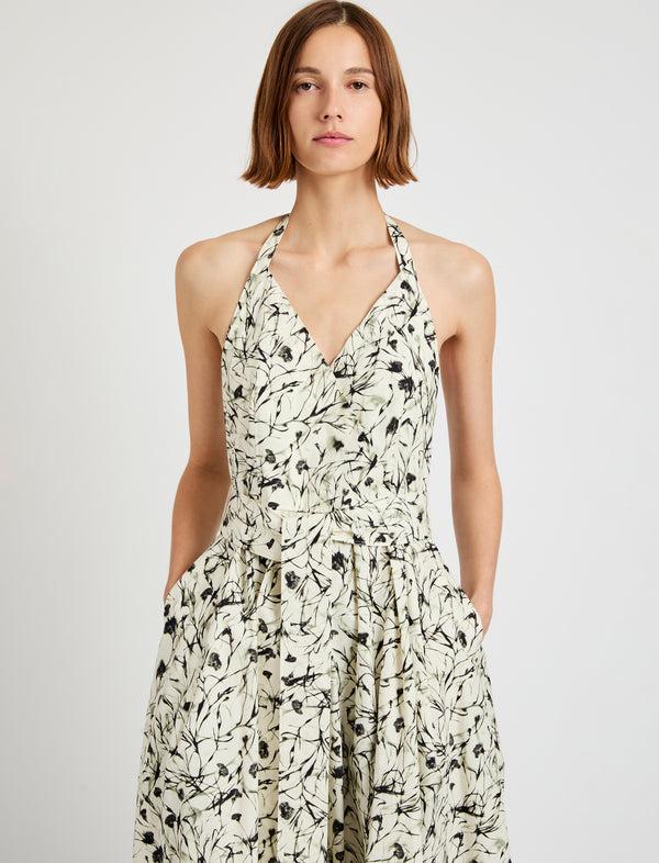 Proenza Schouler Proenza Schouler White Label Ellison Dress In Printed Poplin - Light Butter/Black