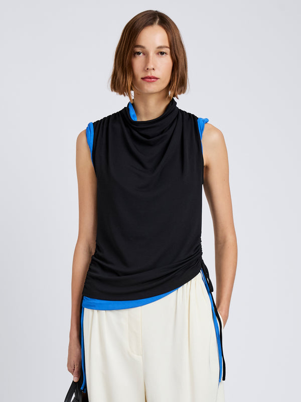 proenza schouler Proenza Schouler White Label Elna Top in Crepe Jersey - Black