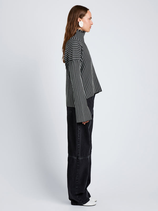 Proenza Schouler Proenza Schouler White Label Elysia Sweater In Ladder Stripe Knit - Black/White