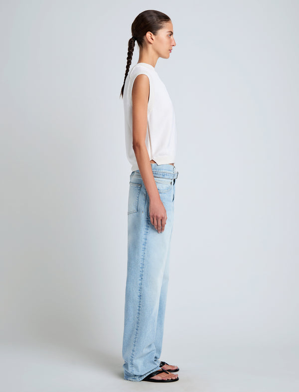 Proenza Schouler Proenza Schouler White Label Emily Sweater In Plaited Viscose Rib - Off White