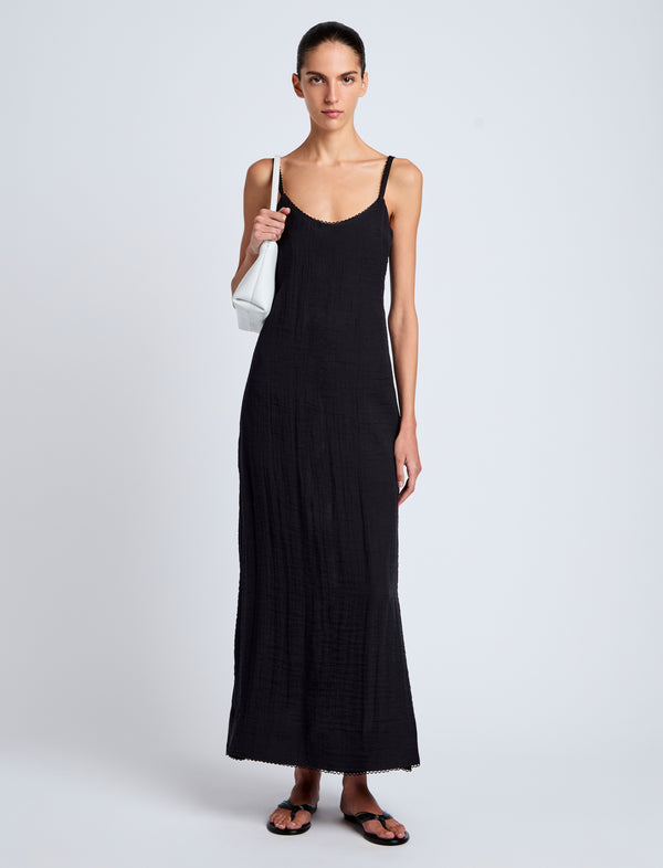 proenza schouler Proenza Schouler White Label Evelyn Dress in Crinkle Viscose - Black