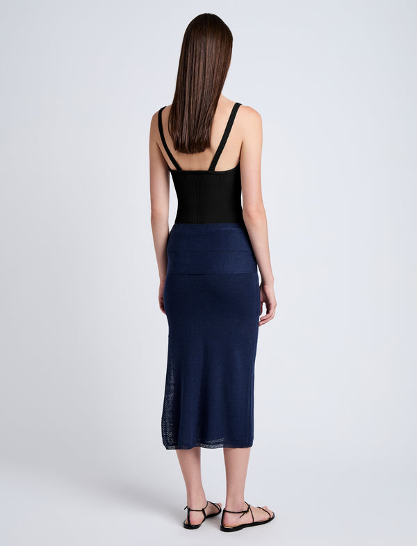 Proenza Schouler Proenza Schouler White Label Gene Knit Tank Top In Picot Cotton - Black