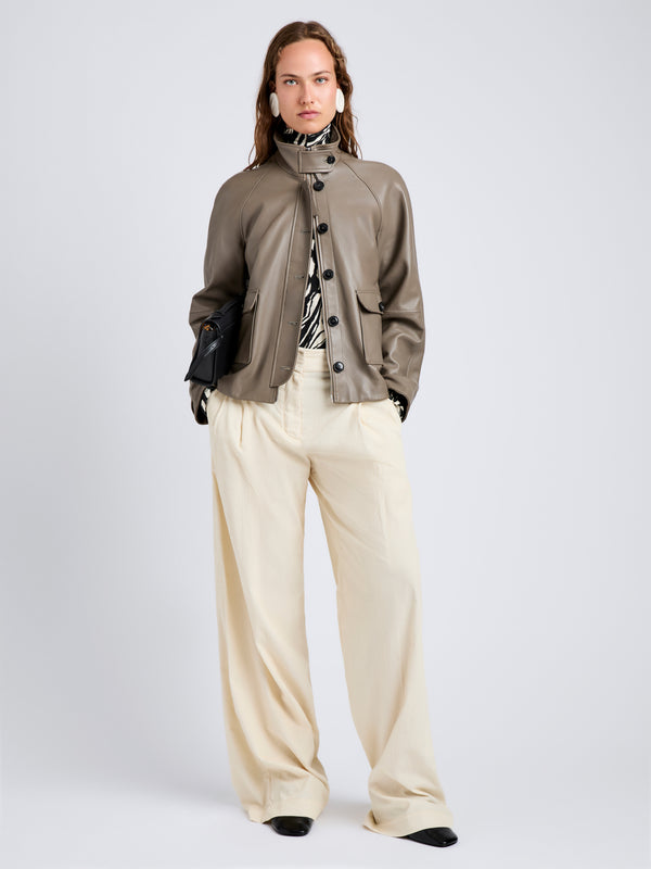 Proenza Schouler Proenza Schouler White Label Gio Jacket In Lightweight Leather - Fawn