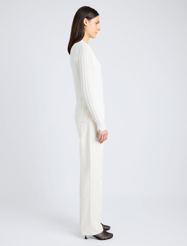 Proenza Schouler Proenza Schouler White Label Hattie Cardigan In Lightweight Cashmere - Ivory