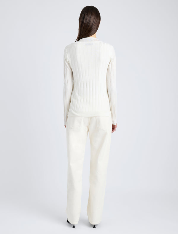 Proenza Schouler Proenza Schouler White Label Hattie Cardigan In Lightweight Cashmere - Ivory