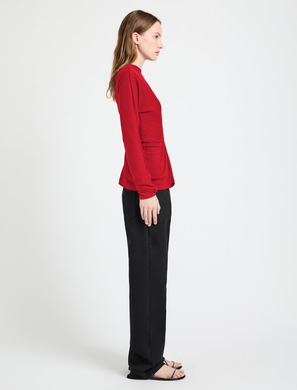 Proenza Schouler Proenza Schouler White Label Heather Top In Twisted Rib - Dark Poppy