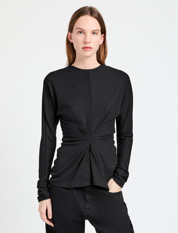 proenza schouler Proenza Schouler White Label Heather Top in Twisted Rib - Black