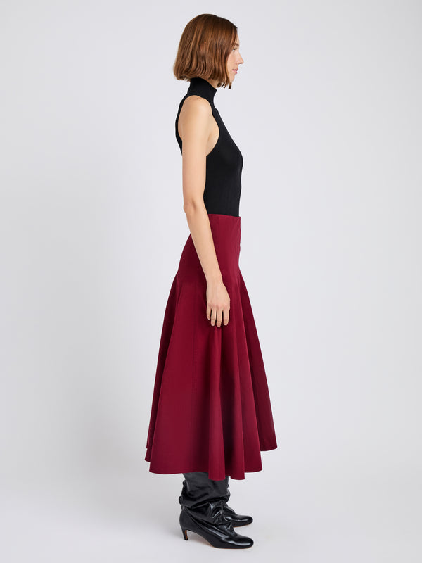 Proenza Schouler Proenza Schouler White Label Heidi Skirt In Tech Cotton - Claret