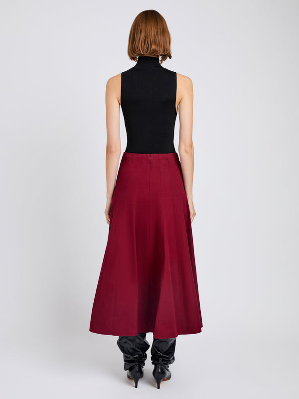Proenza Schouler Proenza Schouler White Label Heidi Skirt In Tech Cotton - Claret
