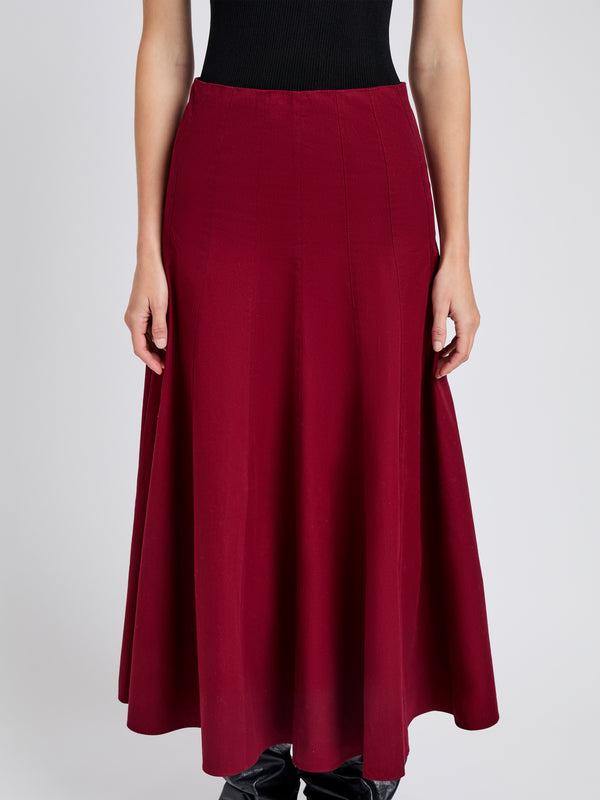 Proenza Schouler Proenza Schouler White Label Heidi Skirt In Tech Cotton - Claret