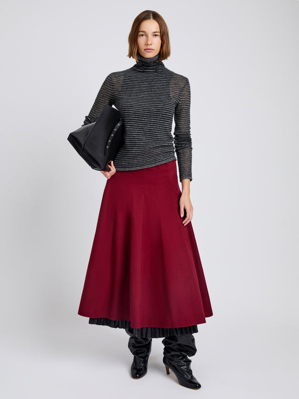 proenza schouler Proenza Schouler White Label Heidi Skirt in Tech Cotton - Claret