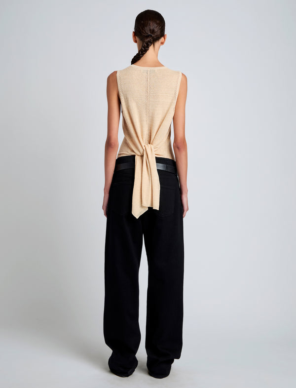 Proenza Schouler Proenza Schouler White Label Heyde Knit Sweater In Linen Twist - Light Wheat