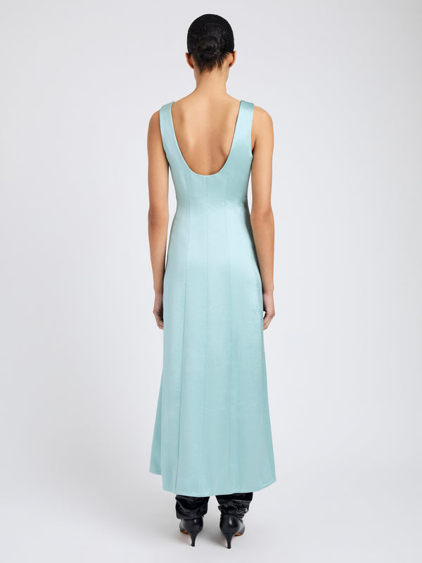 Proenza Schouler Proenza Schouler White Label Isabelle Dress In Crinkled Crepe - Sea Glass