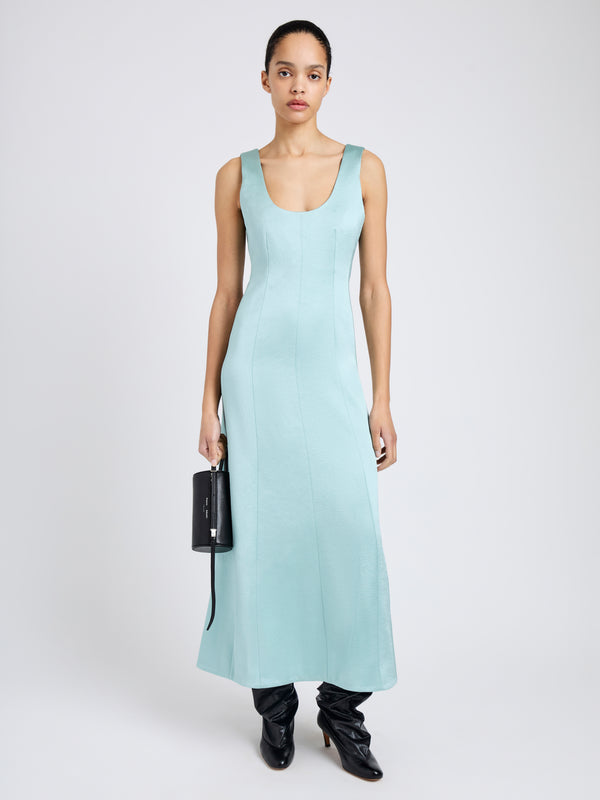 proenza schouler Proenza Schouler White Label Isabelle Dress in Crinkled Crepe - Sea Glass