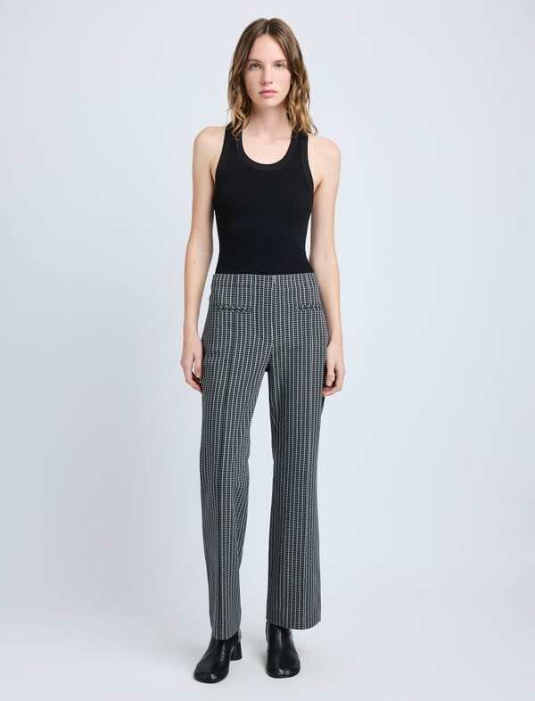 proenza schouler Proenza Schouler White Label Isadora Pant in Stretch Tailoring - Black/White Check