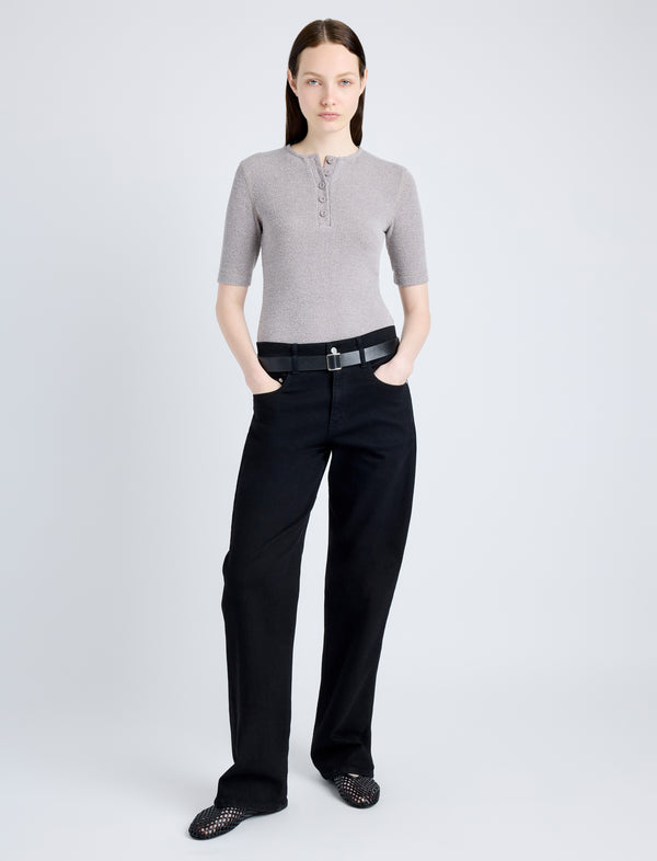 Proenza Schouler Proenza Schouler White Label Jacqueline Top In Boucle Rib - Light Alloy Melange