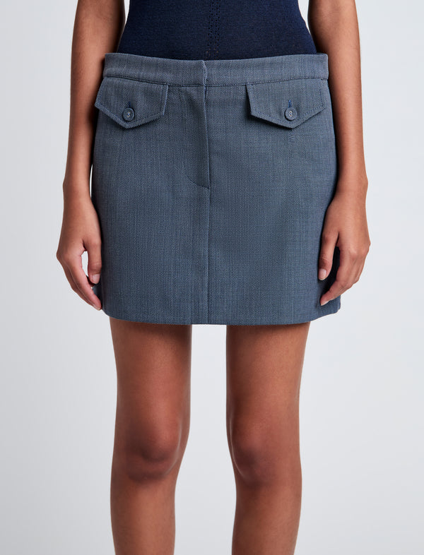Proenza Schouler Proenza Schouler White Label Jamison Skirt In Wool Melange - Denim