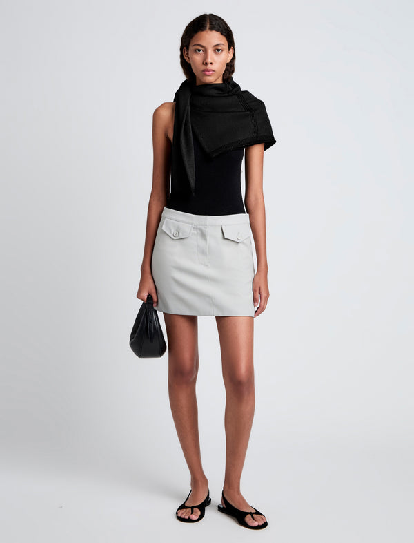 Proenza Schouler Proenza Schouler White Label Jamison Skirt In Wool Melange - Light Grey