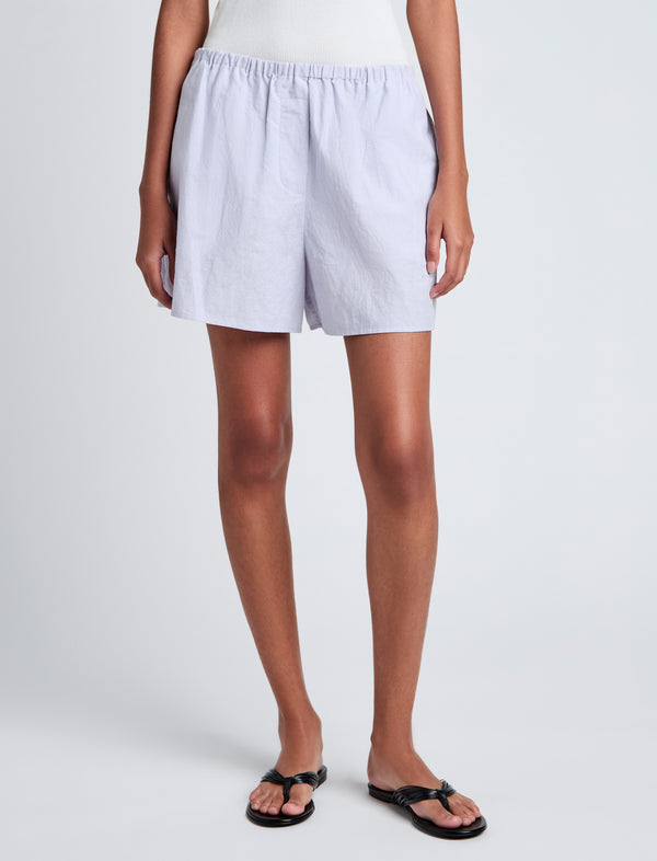 Proenza Schouler Proenza Schouler White Label Jana Short In Linen Shirting - Light Oxford Melange