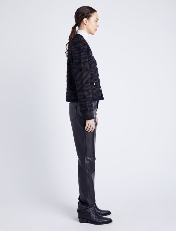 Proenza Schouler Proenza Schouler White Label Josephine Jacket In Brushed Knit - Hickory/Black